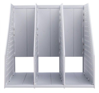 Лоток вертикальный Deli 78995LT-GREY 3отд. складной для бумаг 250х256х243мм серый пластик