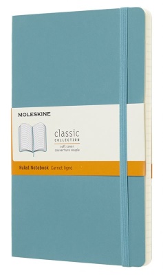 Блокнот Moleskine CLASSIC SOFT QP616B35 Large 130х210мм 192стр. линейка мягкая обложка голубой