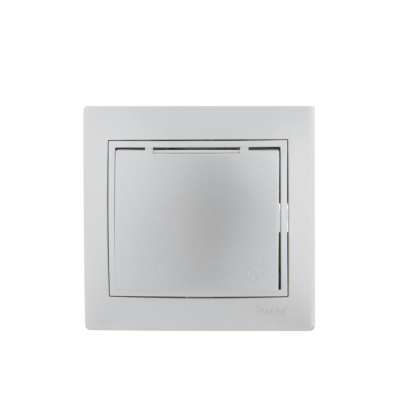 Розетка 1-м СП Mira 16А IP20 с заземл. с защ. крышкой со вставкой керамика сер. метал. LEZARD 701-10