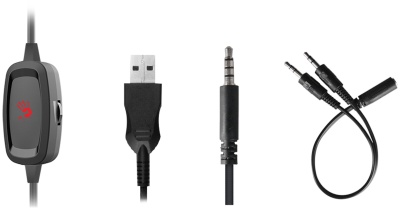 Наушники с микрофоном A4Tech Bloody G330p черный 2м мониторные оголовье (G330P)