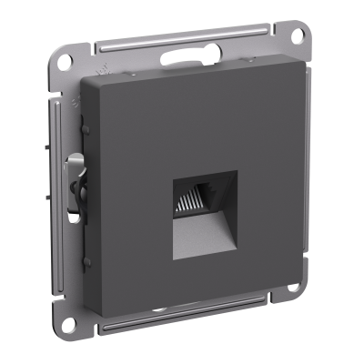 ATLASDESIGN РОЗЕТКА компьютерная RJ45, кат. 5Е, механизм, БАЗАЛЬТ