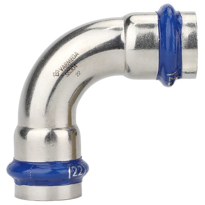 Угольник VARMEGA 90гр. двухраструбный Inox Press 42x42