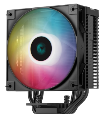 Кулер для процессора DEEPCOOL AG400 DIGITAL BK ARGB LGA1700/1200/115X/AM5/AM4 (9шт/кор, TDP 220W, PWM, ARGB Fan 120mm, 4 тепл. трубки, черный) RET (AG400 DIGITAL BK ARGB)