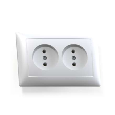 Розетка 2-м СП Селена РС16-371 16А IP20 бел. Кунцево 8115