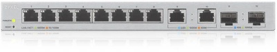 Коммутатор Мультигигабитный Smart L2 коммутатор Zyxel XGS1210-12, 8xGE, 2x1/2,5GE, 2xSFP+, настольный, бесшумный (XGS1210-12-ZZ0102F)