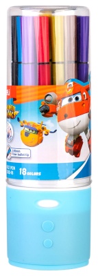 Фломастеры Deli EC150-18 Super Wings 12цв. пластиковая туба