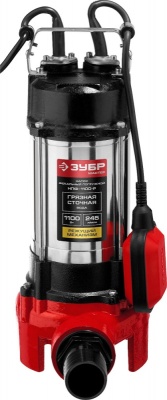 Садовый насос фекальный Зубр НПФ-1100-Р 1100Вт 14700л/час