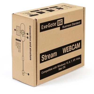 Exegate EX287380RUS Веб-камера ExeGate Stream C940 2K T-Tripod (матрица 1/3" 5Мп, 2560x1440, 30fps, 4-линзовый объектив, ручной фокус, USB, микрофон с шумоподавлением,поворотное крепление
