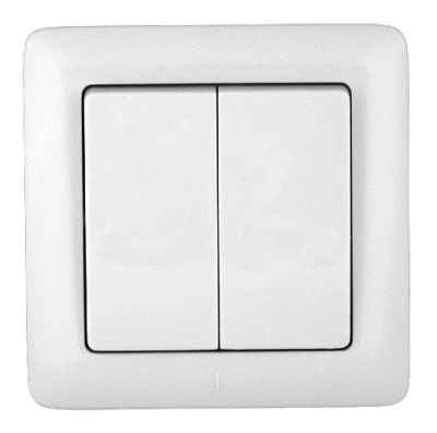 Systeme electric VS56-234-B ХИТ С/У 2-клавишный ВЫКЛЮЧАТЕЛЬ 6А, 250В, БЕЛЫЙ. Россия