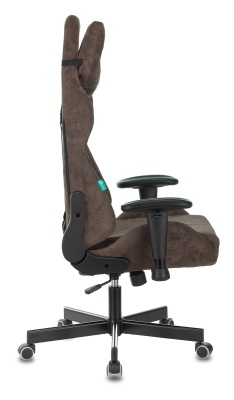 Кресло игровое Бюрократ VIKING KNIGHT Fabric темно-коричневый Light-10 с подголов. крестовина металл