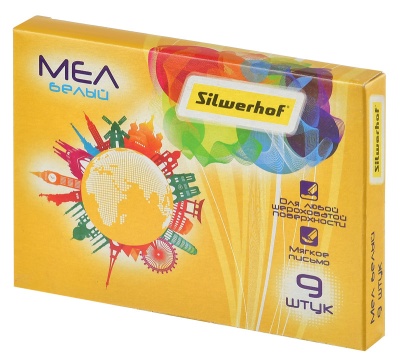 Мел белый Silwerhof 882085-09 Солнечная коллекция (9шт) картон.коробка