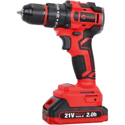 Дрель-шуруповерт аккумуляторная ударная EDON UAD-21PBL (2 АКБ*2Ач+ЗУ, 21В, 40Нм, кейс)