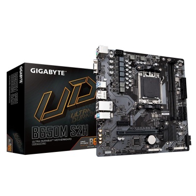 Материнская плата GIGABYTE B650M S2H, AM5, B650, 2*DDR5, DP+HDMI+D-sub,  4 SATA 6 Гб/с, M2, Audio, Gb LAN, USB 3.2, mATX (B650M S2H)