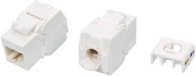 Hyperline KJ8-8P8C-C5e-180-TLS-WH Вставка Keystone Jack RJ-45(8P8C), категория 5e, тип 180 градусов, Toolless, белая