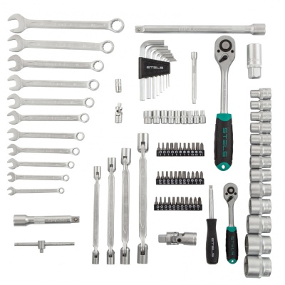 Набор инструментов, 1/2, 1/4, CrV, пластиковый кейс 88 предметов