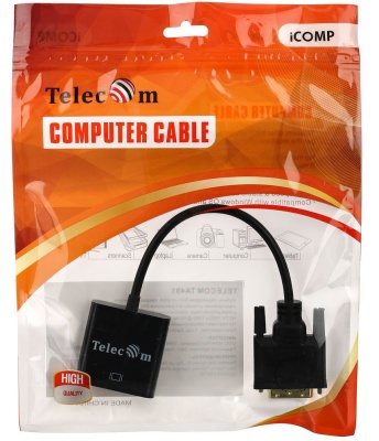Кабель-переходник DVI-D 25M ---> VGA 15F  Telecom <TA491> VCOM Telecom DVI-D 25M ---> VGA 15F (TA491)