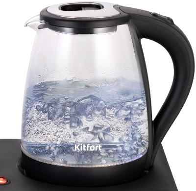 Чайный набор Kitfort КТ-6179 2л. 1500Вт черный (корпус: стекло)