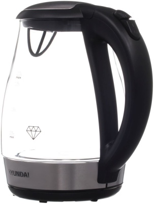 Чайник электрический Hyundai HYK-G2030 1.7л. 2200Вт черный (корпус: стекло)