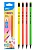 Набор карандашей ч/г Deli EU54600 Neon HB трехгран. пластик ассорти кор.европод. (12шт) ластик