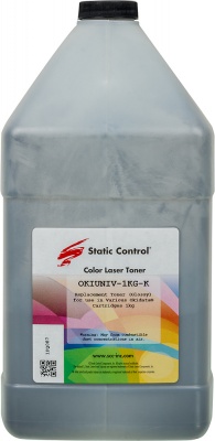 Тонер Static Control OKIUNIV-1KG-K черный флакон 1000гр. для принтера Oki C3300N5500