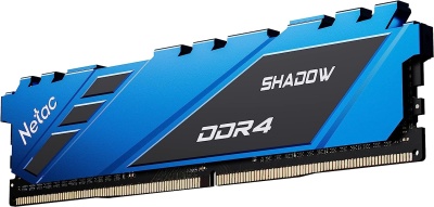 Память DIMM DDR4 16Gb PC21300 2666MHz CL19 Netac Shadow blue с радиатором (NTSDD4P26SP-16B)
