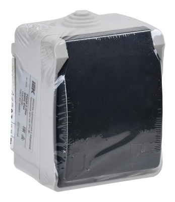 Розетка силовая IEK Форс (ERS12-K03-16-54-DC) откр. зазем. крыш. IP54 серый/черный (упак.:1шт)