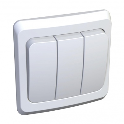 Systeme electric BC10-003B ЭТЮД С/У 3-клавишный ВЫКЛЮЧАТЕЛЬ 10 АХ, БЕЛЫЙ, Россия