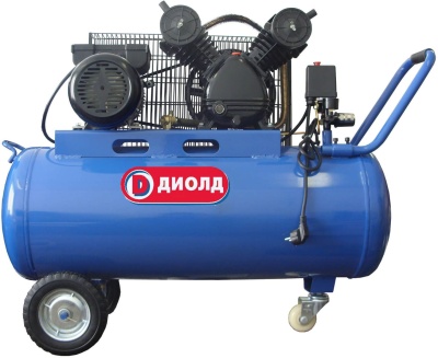 Компрессор поршневой Диолд КМР-2300/100 масляный 369л/мин 100л 2300Вт синий/черный