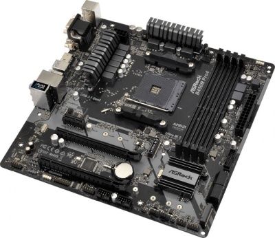 Материнская плата Asrock B450M PRO4 Soc-AM4 AMD B450 4xDDR4 mATX AC`97 8ch(7.1) GbLAN RAID+VGA+DVI+HDMI
