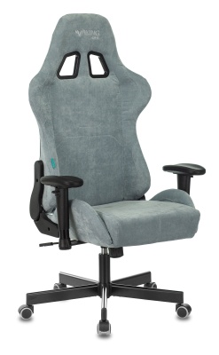 Кресло игровое Бюрократ VIKING KNIGHT Fabric серо-голубой Light-28 с подголов. крестовина металл