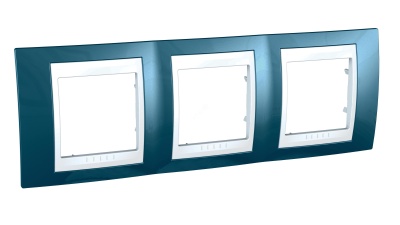 UNICA-Хамелеон Рамка 3 поста голубой лед/белый