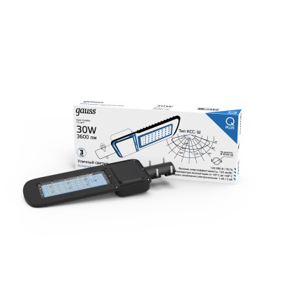 Светильник светодиодный уличный консольный LED ДКУ 50 Вт 6000 Лм 5000К IP65 120-260 В КСС Ш 370х145х45 мм Qplus Gauss Gauss 629535350