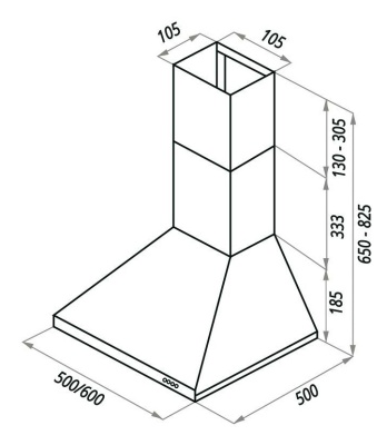 Вытяжка каминная Maunfeld Aire 50 белый управление: кнопочное (1 мотор)