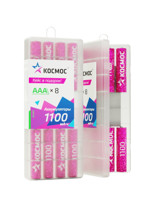 Аккумулятор R03 (ААА) 1100mAh Ni-Mh 8 шт в боксе, КОСМОС