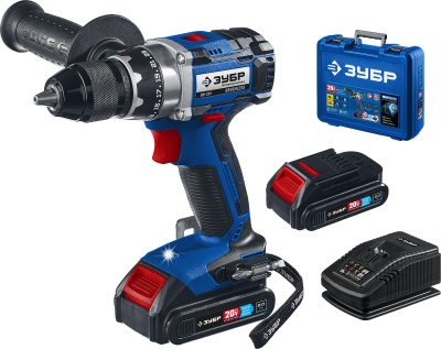 ЗУБР  Т7, 20 В, 70 Н·м, 2 АКБ (2 А·ч), бесщеточная дрель-шуруповерт, кейс, Профессионал (DB-201-22)