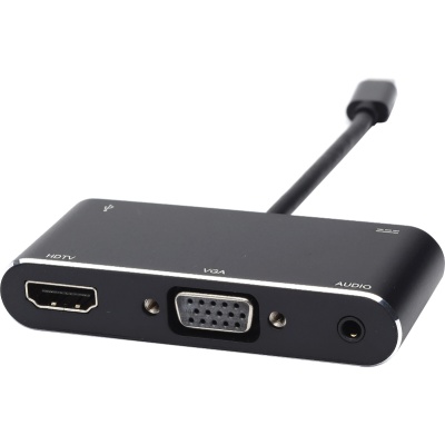 Переходник 0.1 m Type-C(m) => HDMI+VGA+USB Переходник Atcom Type-C M/HDMI+VGA+USB (AT2810)