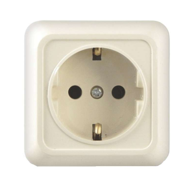 Розетка 1-м ОП Олимп 16А IP20 с заземл. сл. кость UNIVersal Б-О0028