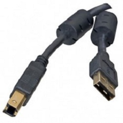 5bites UC5010-018A Проф. Кабель  USB2.0, AM/BM, зол.разъемы, ферр.кольца, 1.8м., черный