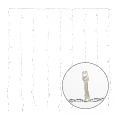 Занавес светодиодный 3х2м 240 светодиодов Теплый Провод прозрачный