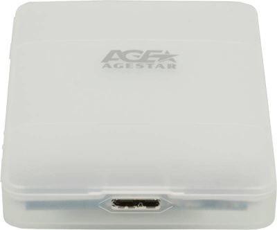 Внешний корпус для HDD/SSD AgeStar 31UBCP3 SATA пластик белый 2.5"