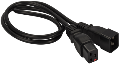Шнур питания с блокировкой C19-C20, 3х1.5, 220В, 16А, черный, 1 метр (LAN-PP19L/20-1.0-BK)