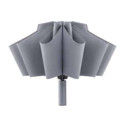 Зонт NINETYGO, обратного складывания со светодиодной подсветкой, серый