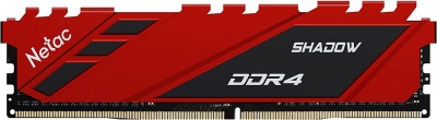 Память DIMM DDR4 16Gb PC21300 2666MHz CL19 Netac Shadow red с радиатором (NTSDD4P26SP-16R)