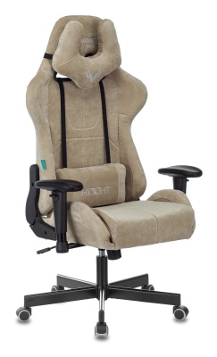 Кресло игровое Бюрократ VIKING KNIGHT Fabric песочный Light-21 с подголов. крестовина металл