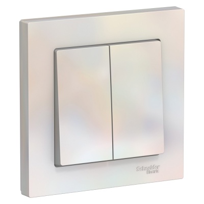 Systeme electric ATN000452 ATLASDESIGN 2-клавишный ВЫКЛЮЧАТЕЛЬ, сх.5, 10АХ, в сборе, ЖЕМЧУГ