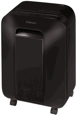 Шредер Fellowes PowerShred LX200 черный (секр.P-4)/перекрестный/12лист./22лтр./скрепки/скобы/пл.карты