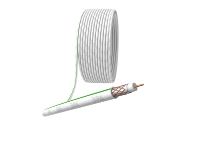 Кабель коаксиальный ЭРА SAT 703 B, 75 Ом, Cu/(оплетка Cu 75%), PVC, белый, бухта 100 м (4/96)
