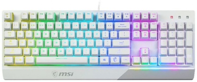 Клавиатура MSI Vigor GK30 белый USB Multimedia for gamer LED (подставка для запястий)