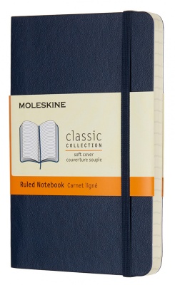 Блокнот Moleskine CLASSIC SOFT QP611B20 Pocket 90x140мм 192стр. линейка мягкая обложка синий сапфир