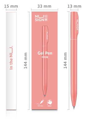 Ручка гелев. Deli Nusign NS552pink розовый черные линия 0.5мм